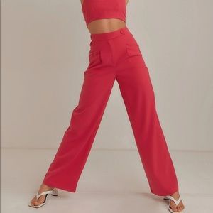*NWT* 4th Reckless Peppermayo Pink Vivian Wide Leg Trousers